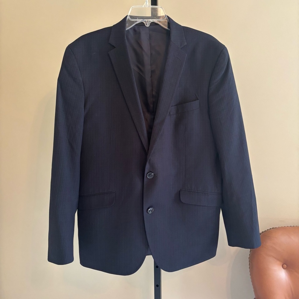 Kenneth Cole Reaction Black and Blue Sport Coat‎ Slim Fit